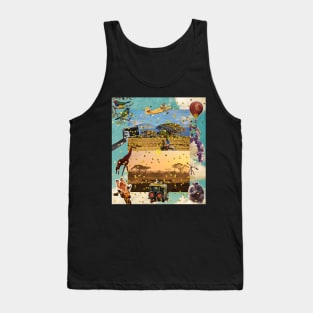 Maximalist Safari Collage: A Wild Symphony Tank Top